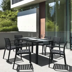 Ares Table de terrasse rectangulaire en résine