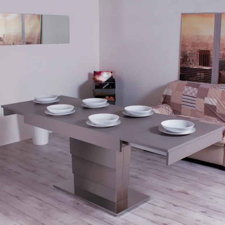 Ares Wing Table modulable extensible réglable en hauteur en bois et métal