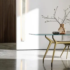 Arkos Sovet® Table design rectangulaire en verre avec bords arrondis