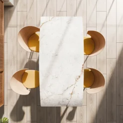 Atlas Table scandinave en céramique avec pieds bois