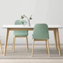 Atlas Table scandinave en céramique avec pieds bois