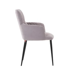 Aura Mobitec® Chaise avec accoudoirs moderne tissu et pieds en métal