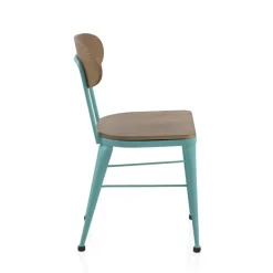 Austin Chaise industrielle vintage en bois et métal