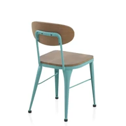 Austin Chaise industrielle vintage en bois et métal