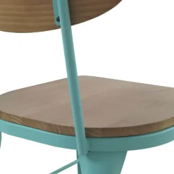 Austin Chaise industrielle vintage en bois et métal