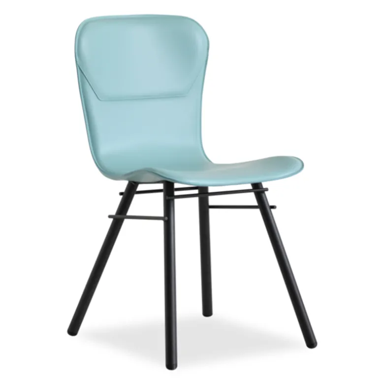 Avenue Chaise rétro design en croûte de cuir et métal