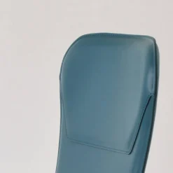 Avenue Chaise rétro design en croûte de cuir et métal