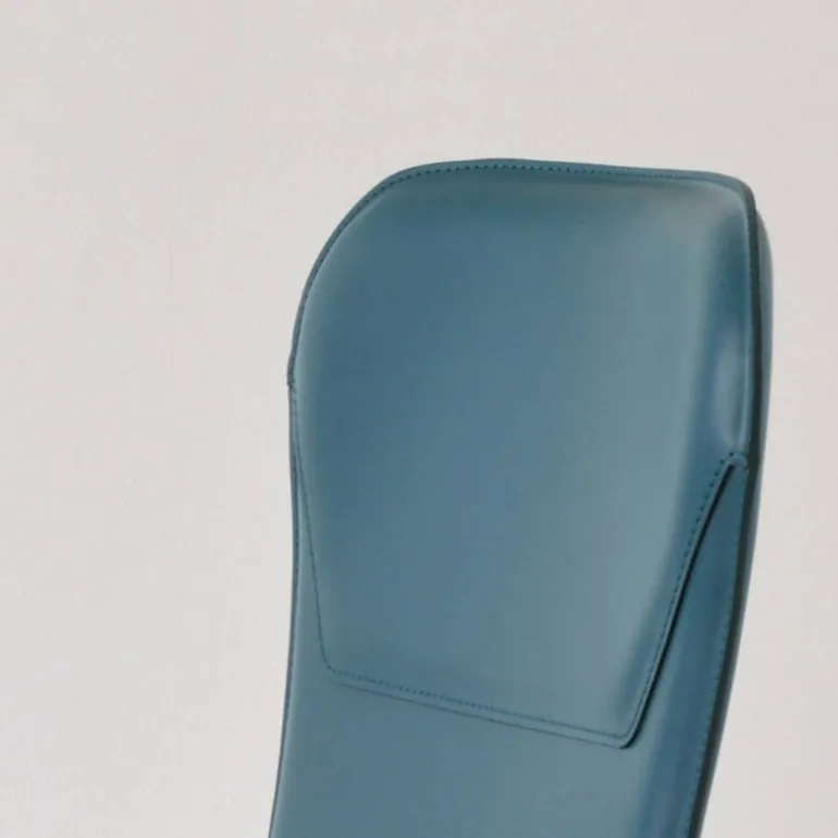 Avenue Chaise rétro design en croûte de cuir et métal