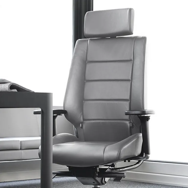 Azkar Fauteuil de direction en cuir sur roulettes