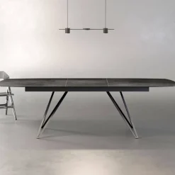 BabyloneTable en céramique extensible avec pieds design en métal noir