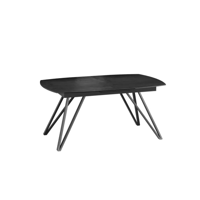 BabyloneTable en céramique extensible avec pieds design en métal noir