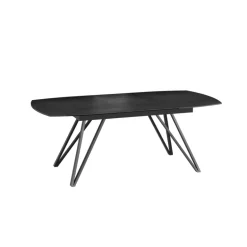 BabyloneTable en céramique extensible avec pieds design en métal noir