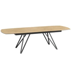 BabyloneTable en céramique extensible avec pieds design en métal noir