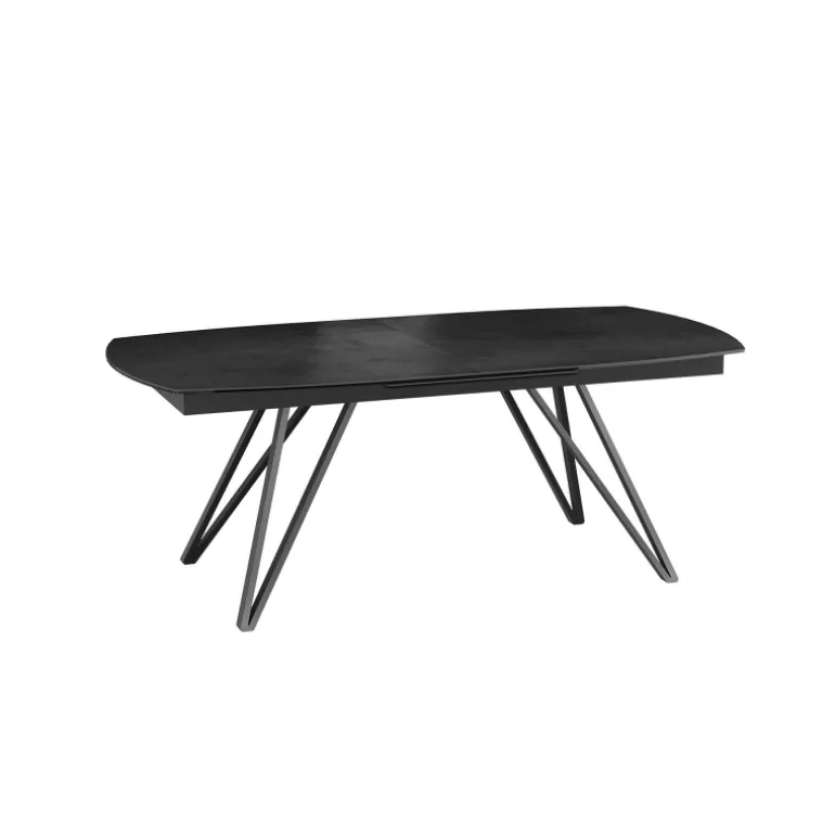 BabyloneTable en céramique extensible avec pieds design en métal noir