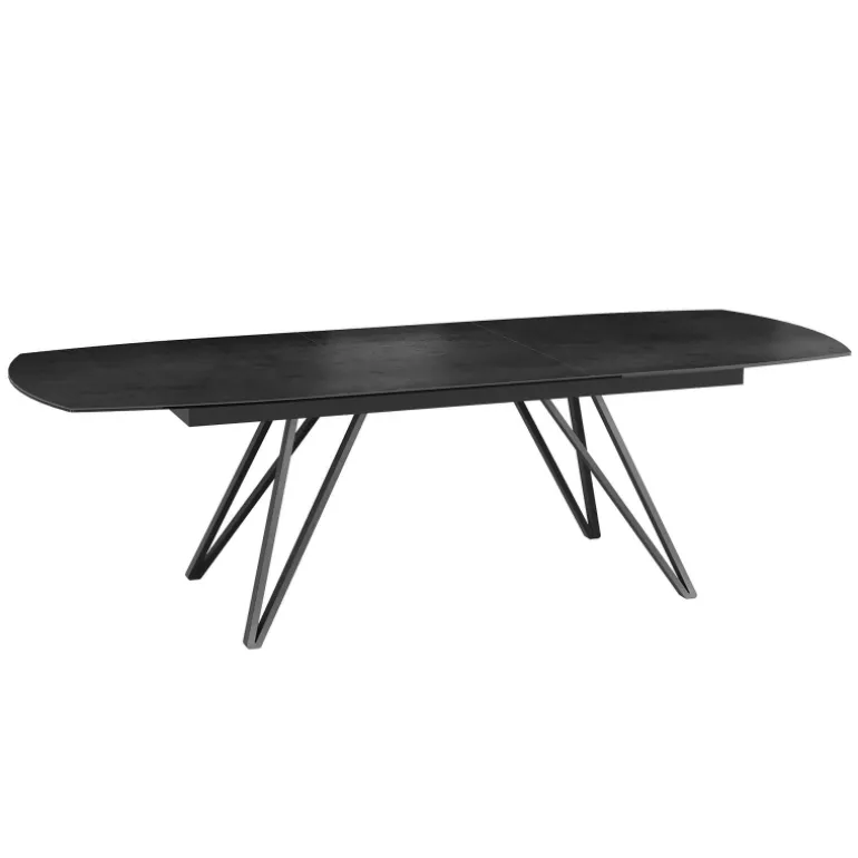 BabyloneTable en céramique extensible avec pieds design en métal noir