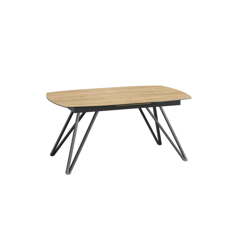 BabyloneTable en céramique extensible avec pieds design en métal noir