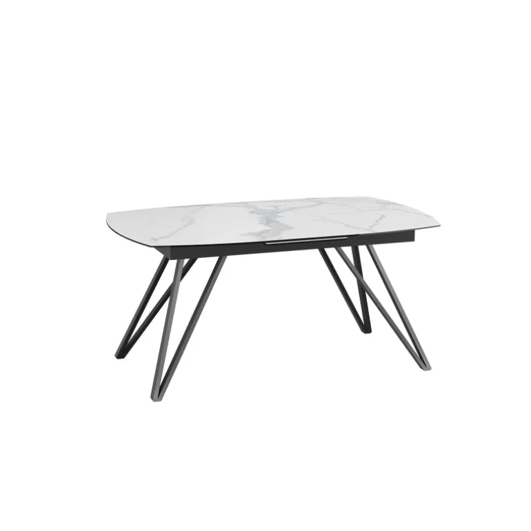 BabyloneTable en céramique extensible avec pieds design en métal noir