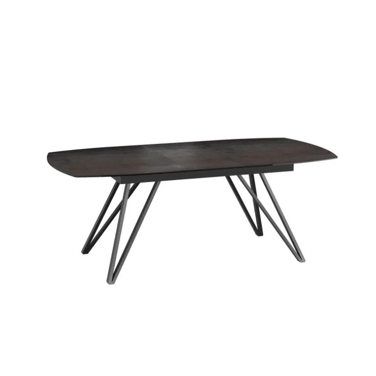 BabyloneTable en céramique extensible avec pieds design en métal noir