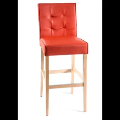 BarCarpe 2 Tabouret de bar matelassé en synthétique et bois