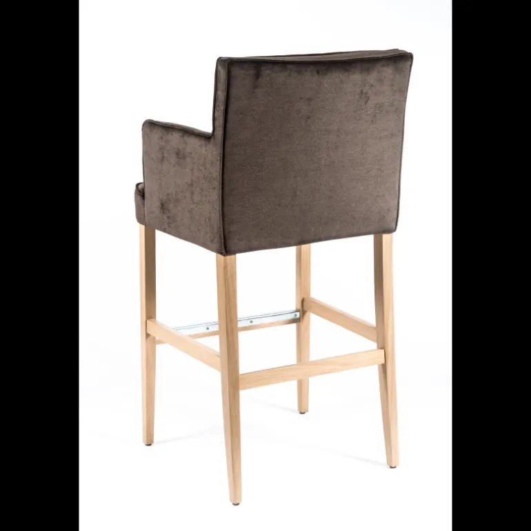 BarDiem Tabouret bar contemporain en tissu et bois