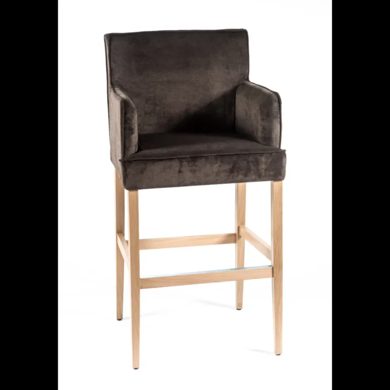 BarDiem Tabouret bar contemporain en tissu et bois