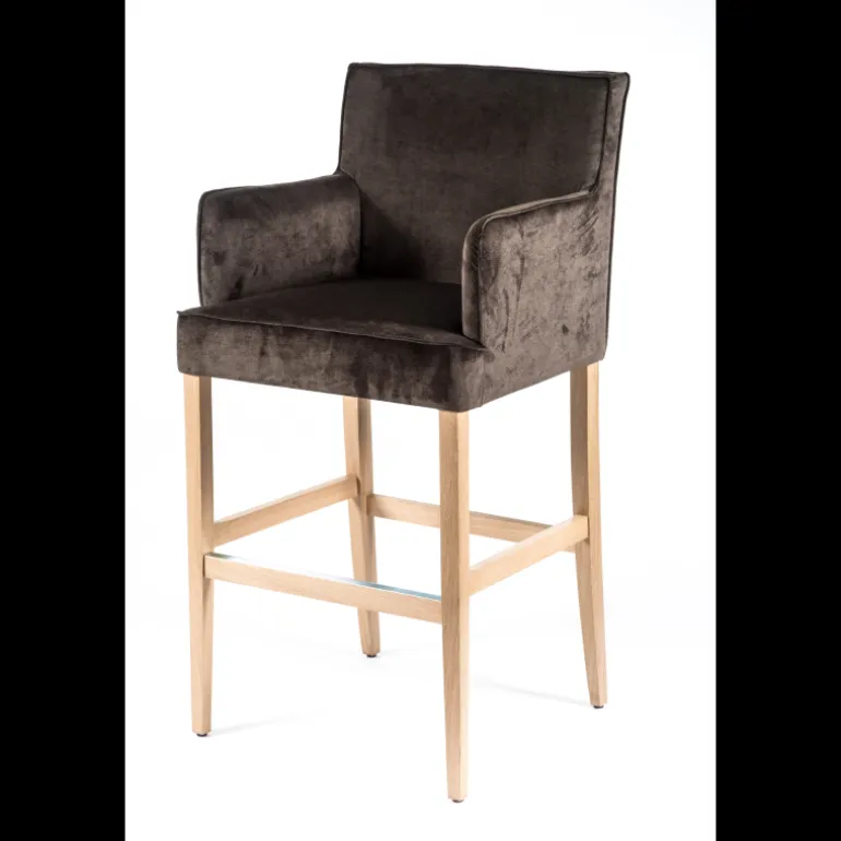 BarDiem Tabouret bar contemporain en tissu et bois