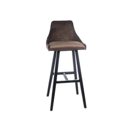 BarLars line Tabouret hauteur 80 cm moderne coque tissu dos matelassé