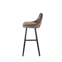 BarLars line Tabouret hauteur 80 cm moderne coque tissu dos matelassé