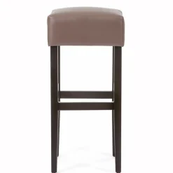 BarMax Tabouret de bar sans dossier en synthétique et bois