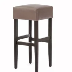 BarMax Tabouret de bar sans dossier en synthétique et bois