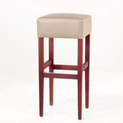 BarMax Tabouret de bar sans dossier en synthétique et bois