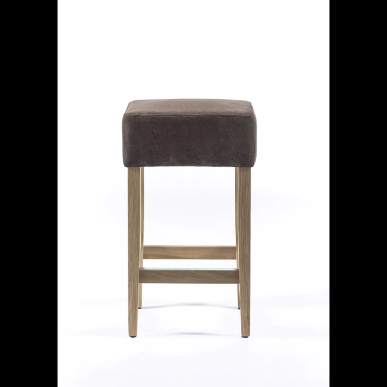 BarMax Tabouret snack sans dossier en tissu et bois