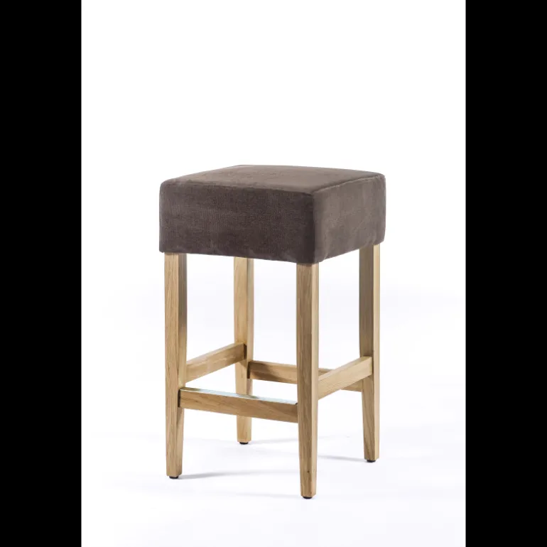 BarMax Tabouret snack sans dossier en tissu et bois