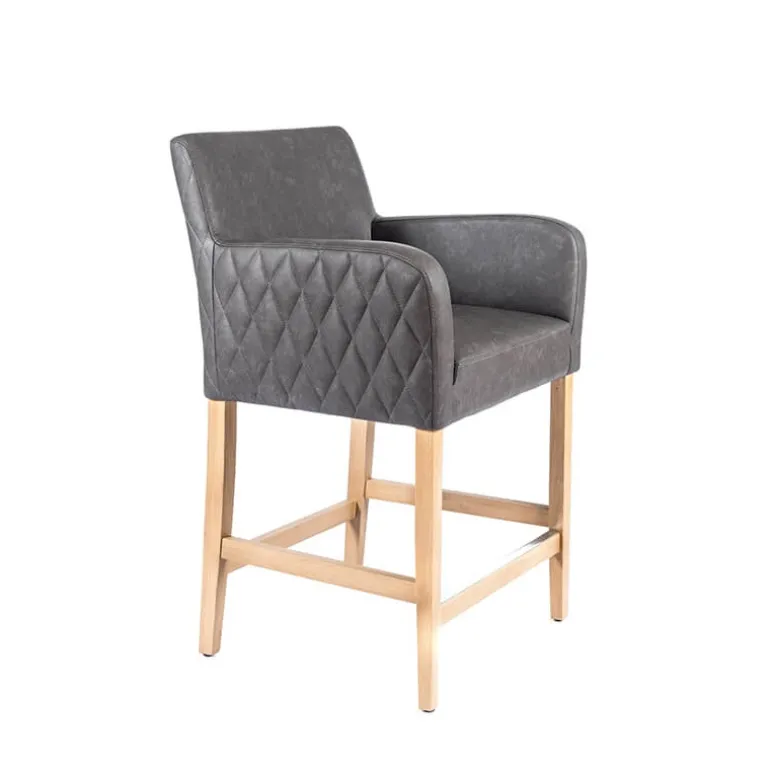 BarMoritz diamant Tabouret snack avec accoudoirs matelassé sur le dossier