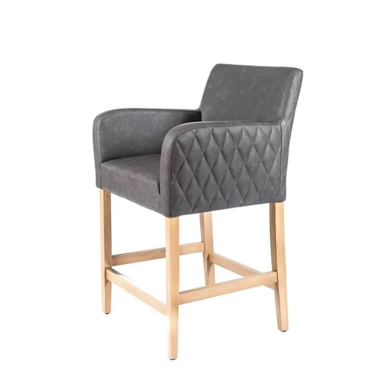 BarMoritz diamant Tabouret snack avec accoudoirs matelassé sur le dossier