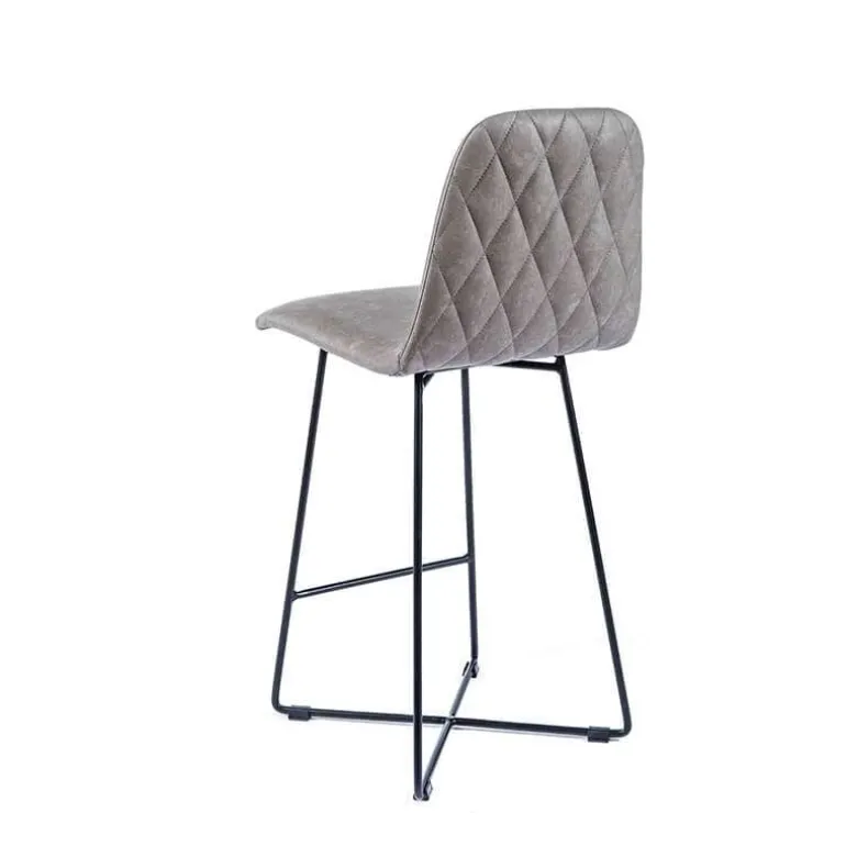 BarPandora diamant Tabouret snack design rembourré avec pieds filaires en métal noir
