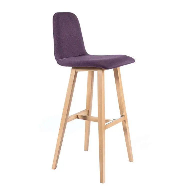 BarPandora Tabouret de bar scandinave tissu avec pieds bois
