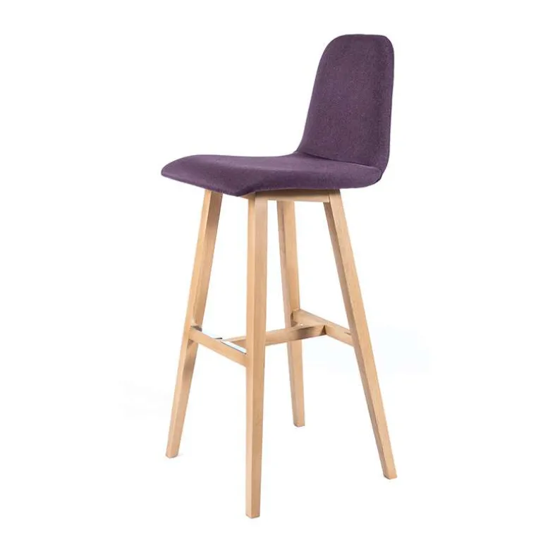 BarPandora Tabouret de bar scandinave tissu avec pieds bois