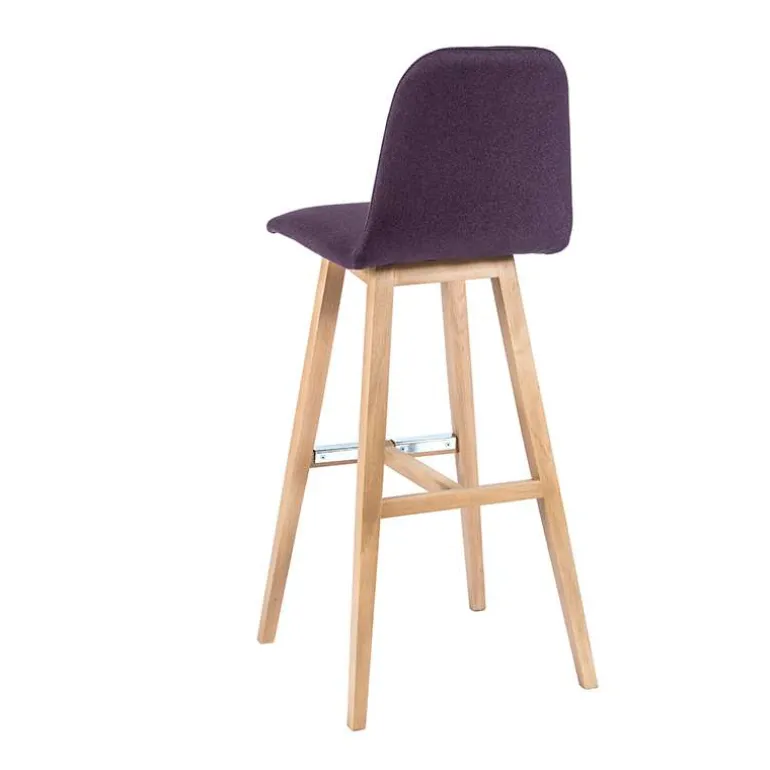 BarPandora Tabouret de bar scandinave tissu avec pieds bois
