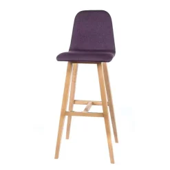 BarPandora Tabouret de bar scandinave tissu avec pieds bois
