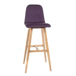 BarPandora Tabouret de bar scandinave tissu avec pieds bois