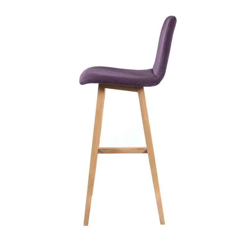 BarPandora Tabouret de bar scandinave tissu avec pieds bois