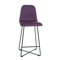 BarPandora Tabouret snack scandinave en tissu avec pieds filaires en métal noir