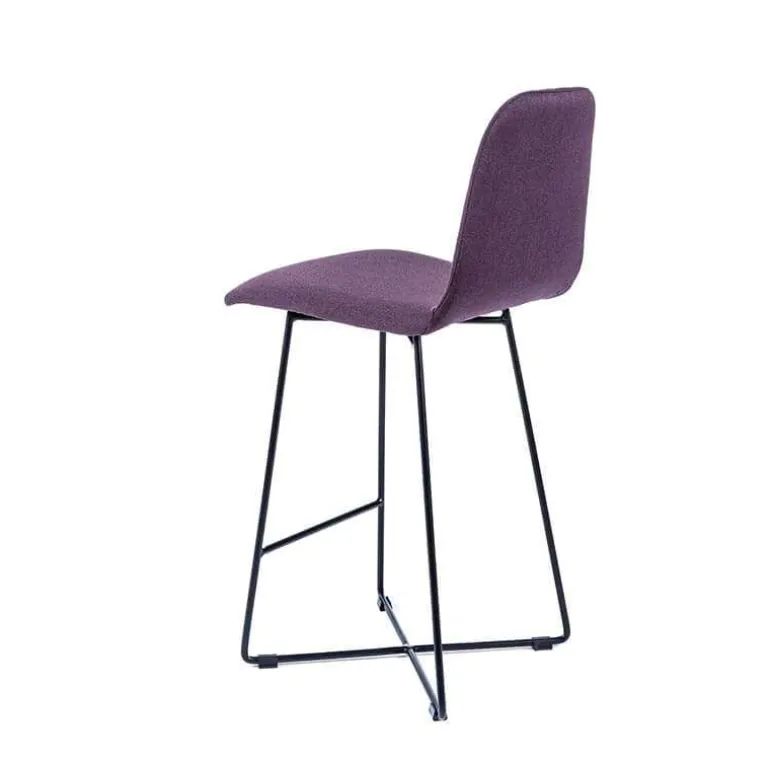 BarPandora Tabouret snack scandinave en tissu avec pieds filaires en métal noir