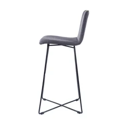 BarPlaza Tabouret de bar scandinave en tissu avec pieds filaires en métal