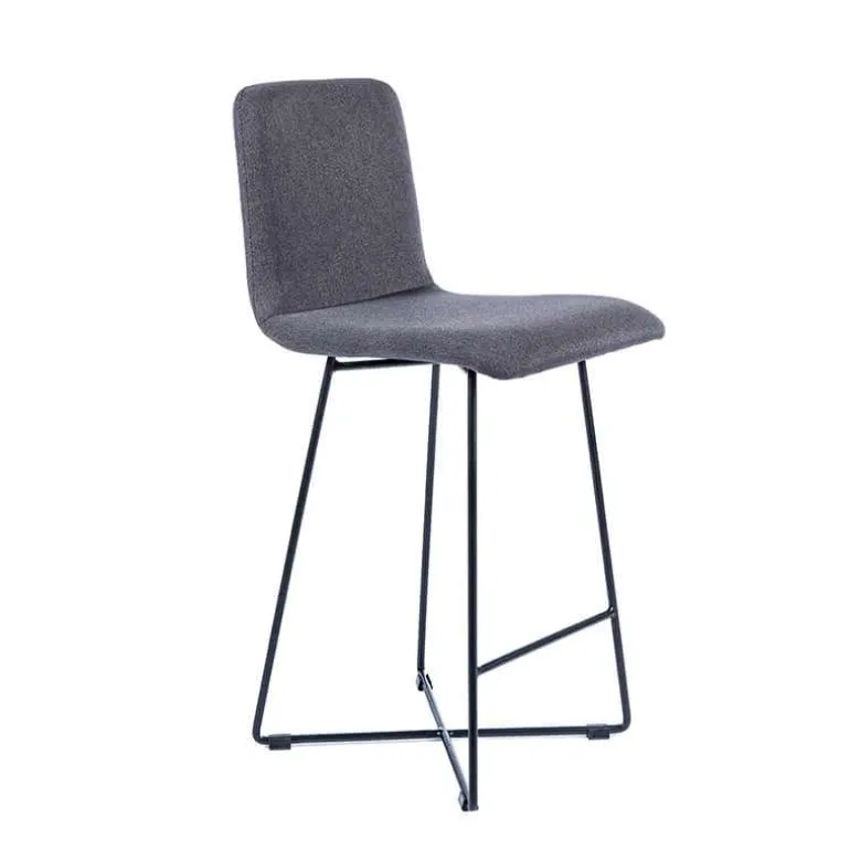 BarPlaza Tabouret hauteur 65 cm scandinave en tissu avec pieds filaires en métal