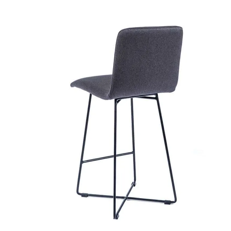 BarPlaza Tabouret hauteur 65 cm scandinave en tissu avec pieds filaires en métal