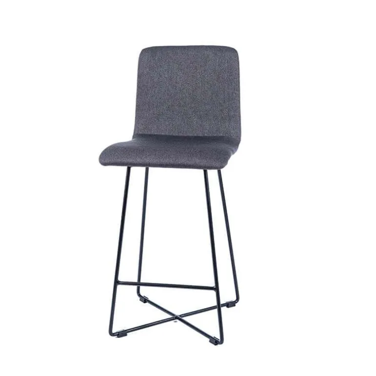 BarPlaza Tabouret hauteur 65 cm scandinave en tissu avec pieds filaires en métal
