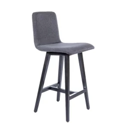 BarPlaza Tabouret snack style scandinave en tissu et pieds bois