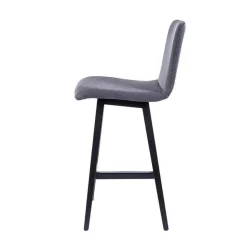 BarPlaza Tabouret snack style scandinave en tissu et pieds bois